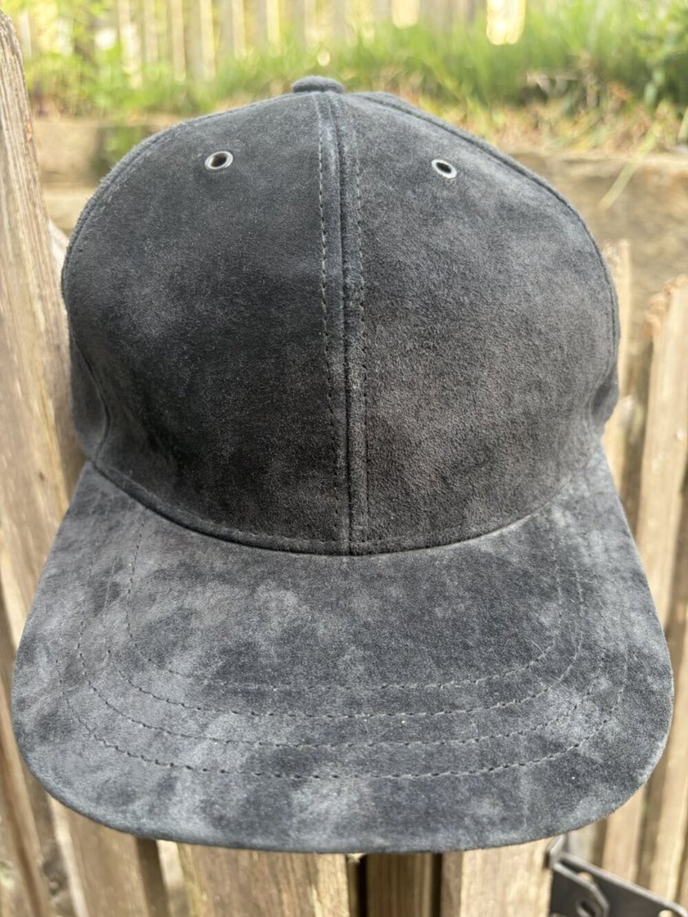 Goorin Bros Black Genuine Suede Adjustable Baseball Cap Hat 6 Panel Made USA Y2K